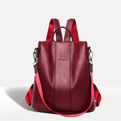 Convertible Backpack PU Leather Water-Resistant 3-Way Carry