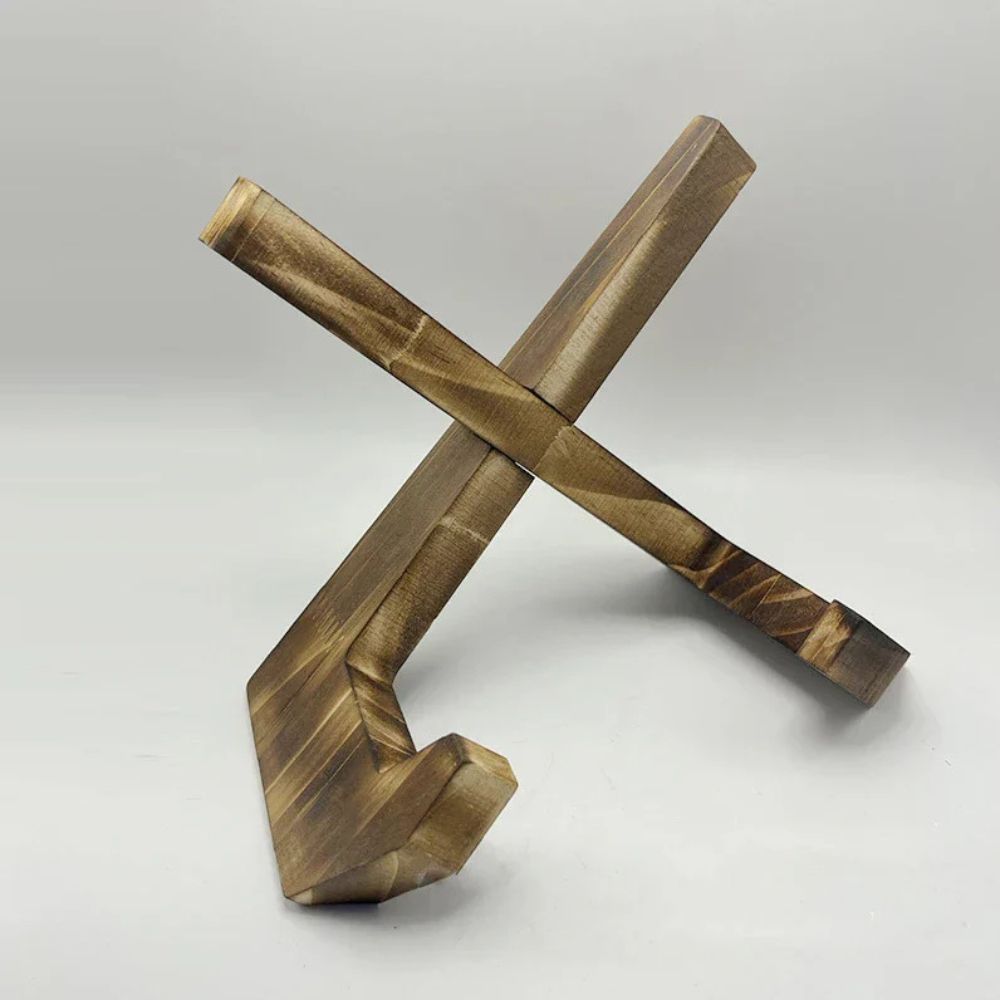 Cookbook & Tablet Stand Pine Wood X-Frame Non-Slip