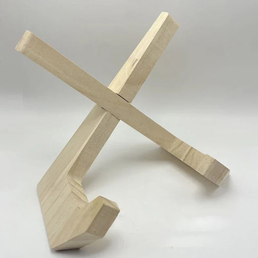 Cookbook & Tablet Stand Pine Wood X-Frame Non-Slip
