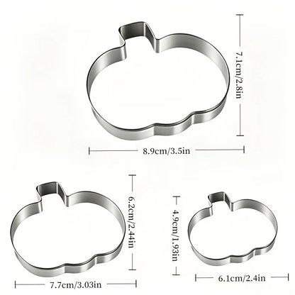 Cookie Cutter Set Pumpkin Stainless Steel Set of 3