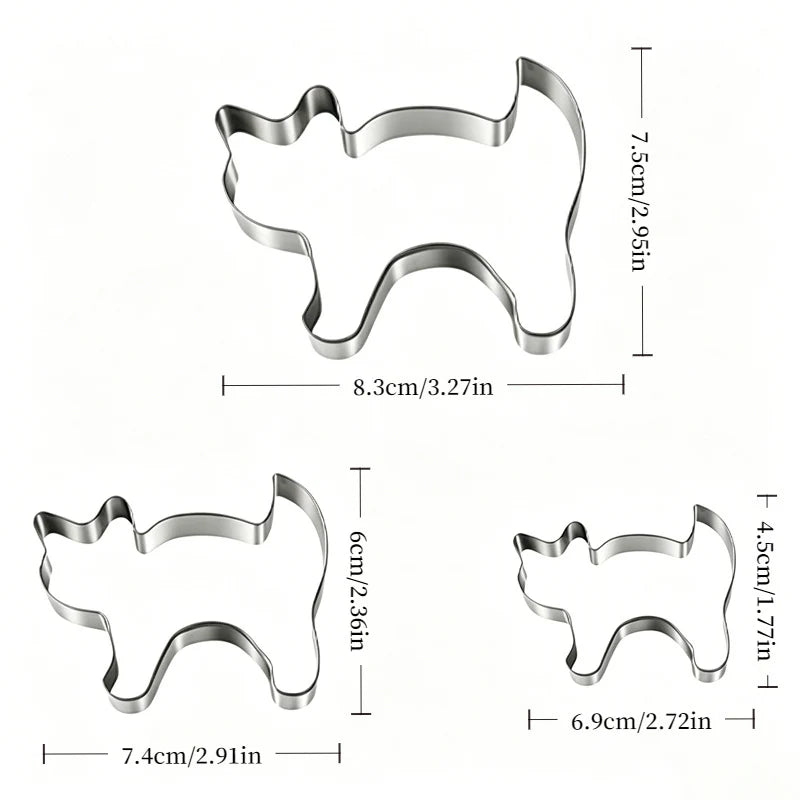 Cookie Cutter Set Pumpkin Stainless Steel Set of 3