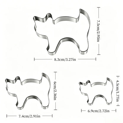 Cookie Cutter Set Pumpkin Stainless Steel Set of 3