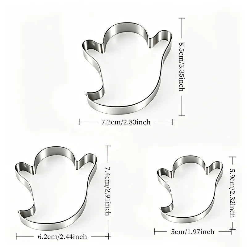 Cookie Cutter Set Pumpkin Stainless Steel Set of 3