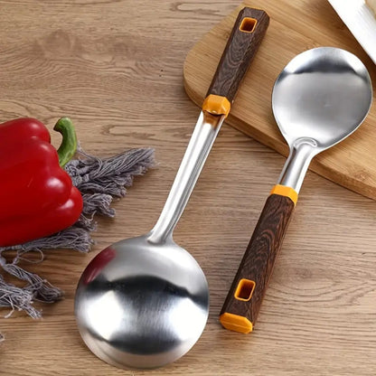 Cooking Utensil Set 304 Stainless Steel Wood-Grain Handles 6-Piece