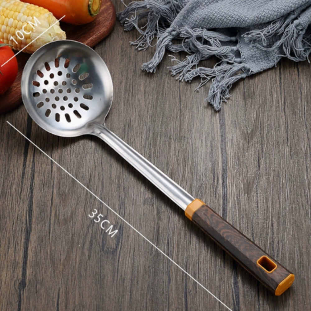 Cooking Utensil Set 304 Stainless Steel Wood-Grain Handles 6-Piece