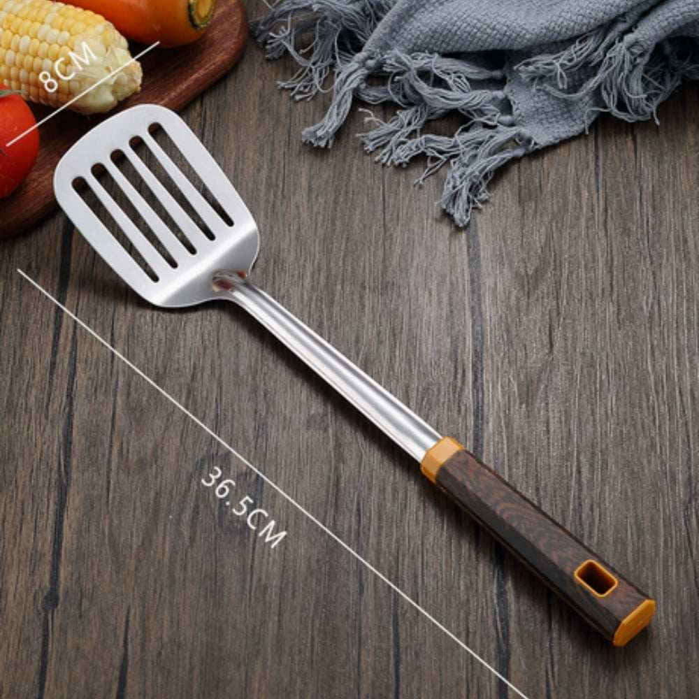 Cooking Utensil Set 304 Stainless Steel Wood-Grain Handles 6-Piece