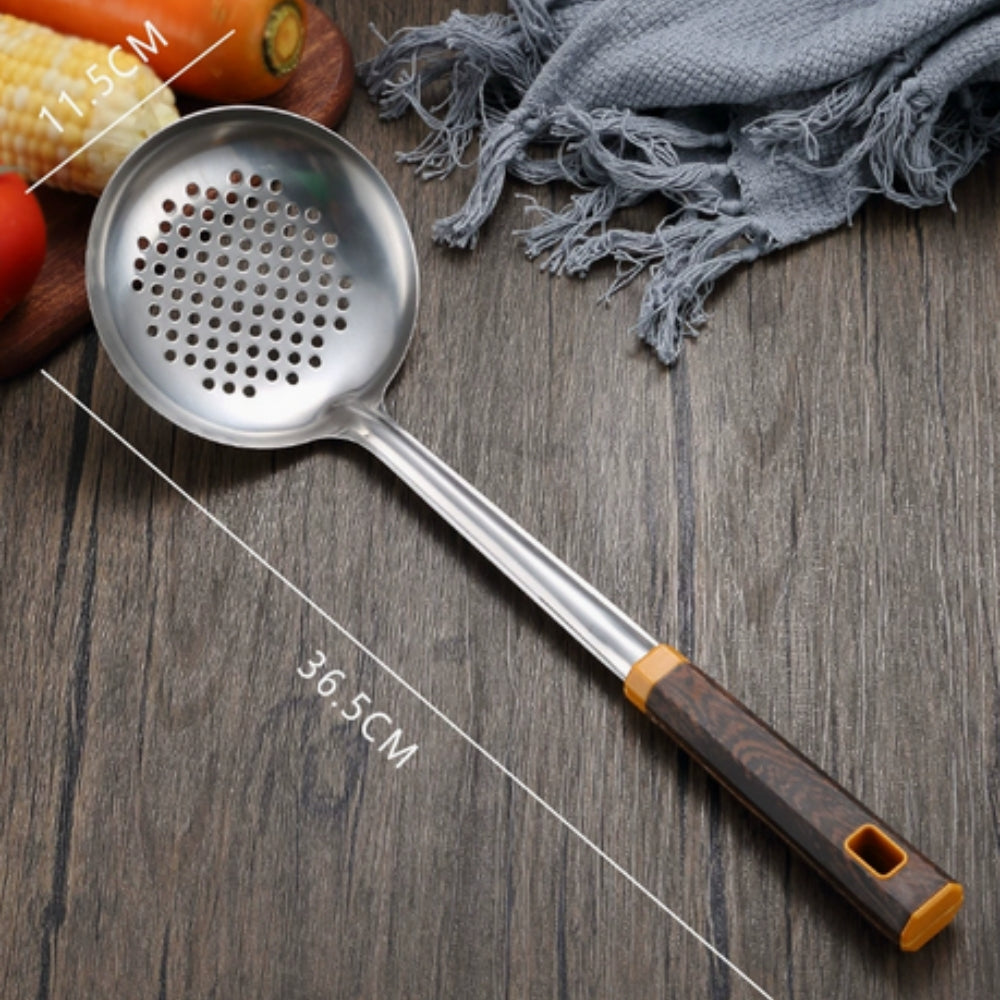 Cooking Utensil Set 304 Stainless Steel Wood-Grain Handles 6-Piece