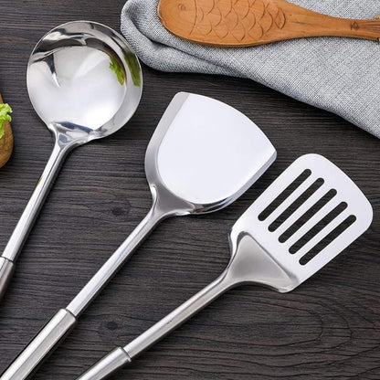 Cooking Utensil Set 5-Piece Stainless Steel Ergonomic Handles