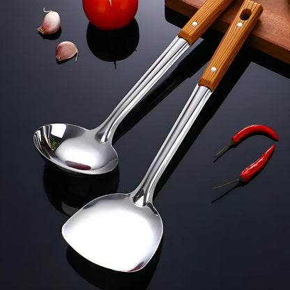 Cooking Utensil Set Stainless Steel Heat-Resistant Handles