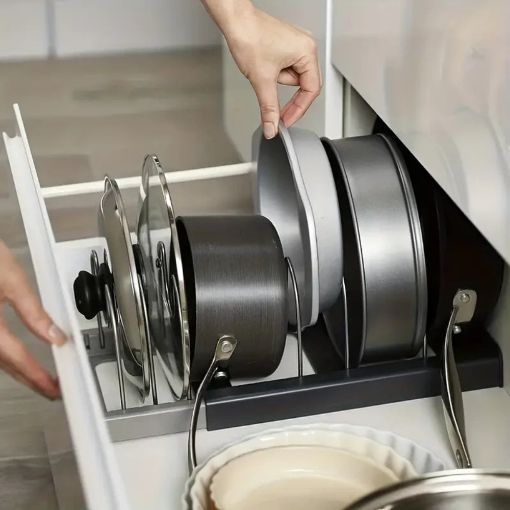 Cookware Rack Expandable Metal Non-Slip Base