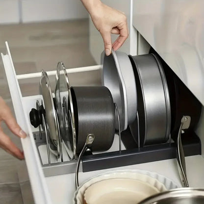 Cookware Rack Expandable Metal Non-Slip Base