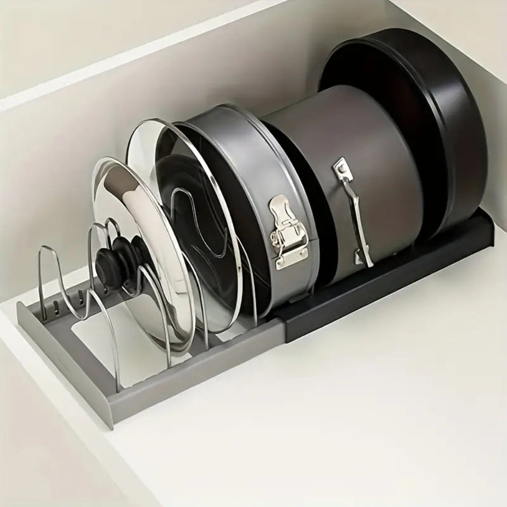 Cookware Rack Expandable Metal Non-Slip Base