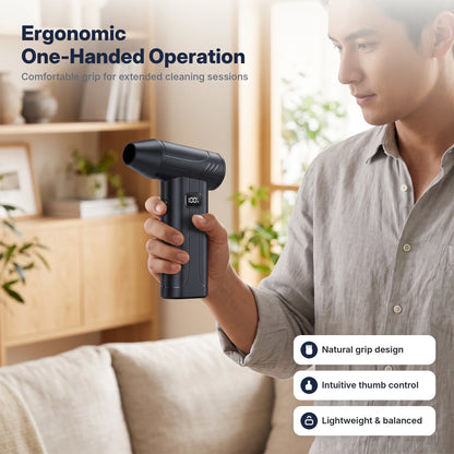Cordless Air Duster 100,000 RPM Turbo Fan LED Battery Display