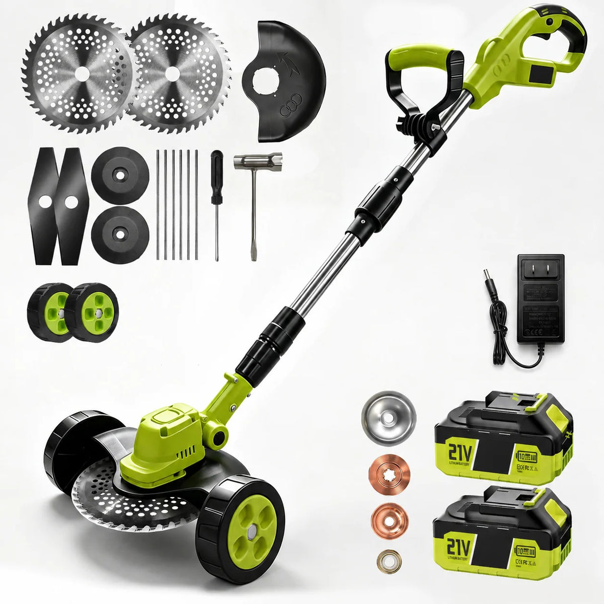 Cordless Lawn Mower 3-in-1 Trimmer & Edger With Rechargeable Batteries