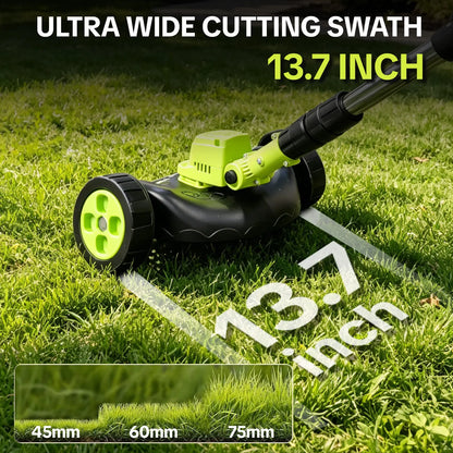 Cordless Lawn Mower 3-in-1 Trimmer & Edger With Rechargeable Batteries