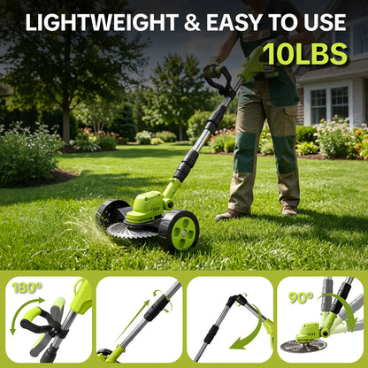 Cordless Lawn Mower 3-in-1 Trimmer & Edger With Rechargeable Batteries