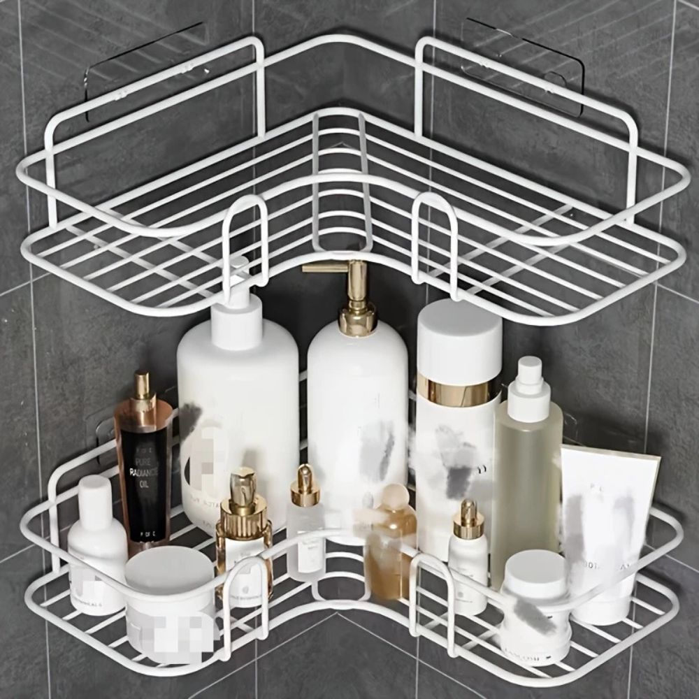 Corner Shower Caddy No-Drill Adhesive & Rust-Resistant