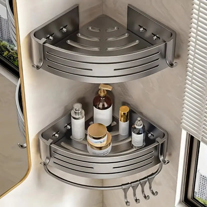 Corner Shower Caddy Space-Saving Rust-Resistant Aluminum Self-Adhesive