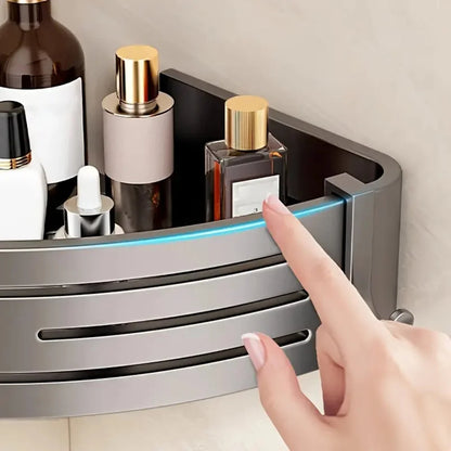 Corner Shower Caddy Space-Saving Rust-Resistant Aluminum Self-Adhesive
