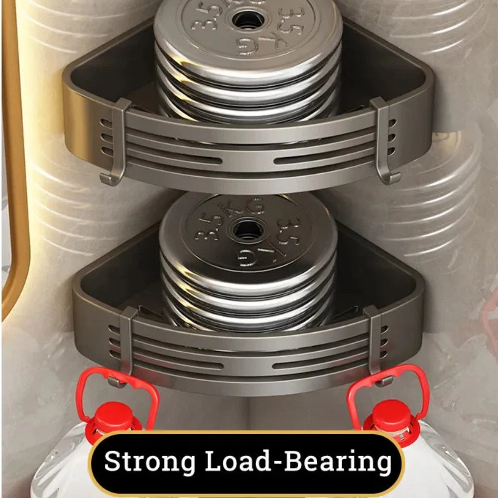 Corner Shower Caddy Space-Saving Rust-Resistant Aluminum Self-Adhesive