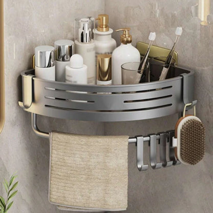 Corner Shower Caddy Space-Saving Rust-Resistant Aluminum Self-Adhesive