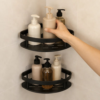 Corner Shower Shelf Aluminum No-Drill Open-Drainage