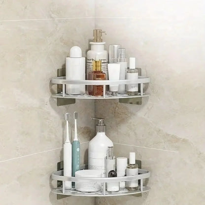 Corner Shower Shelf Aluminum No-Drill Open-Drainage