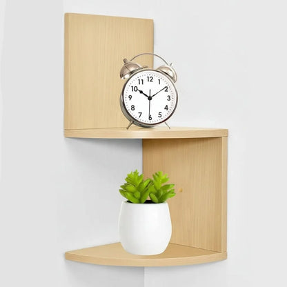 Corner Wall Shelf Multi-Tier Space-Saving MDF Wood