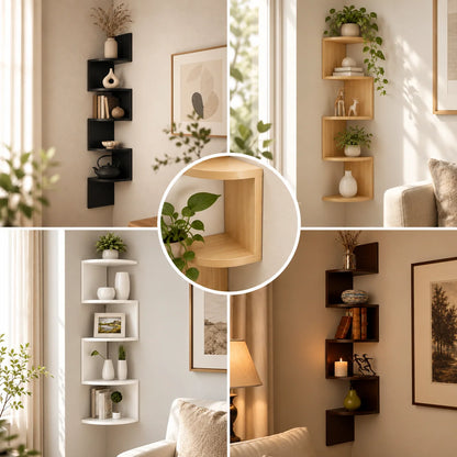 Corner Wall Shelf Multi-Tier Space-Saving Storage