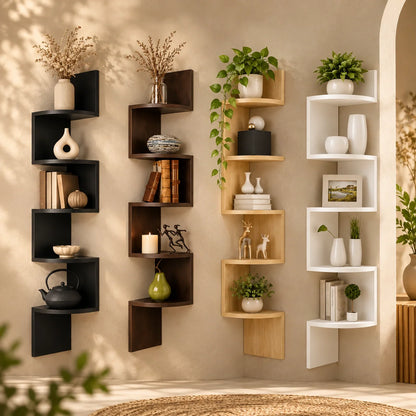 Corner Wall Shelf Multi-Tier Space-Saving Storage