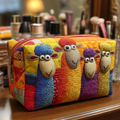 Cosmetic Bag Quilted Padded Zip-Around Closure