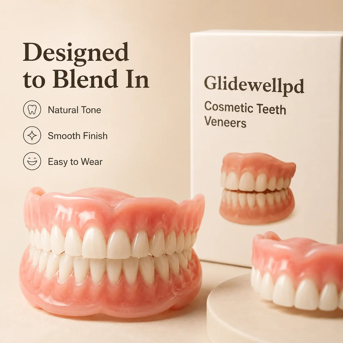 Cosmetic Denture Set Full Upper & Lower Flexible Suction Fit
