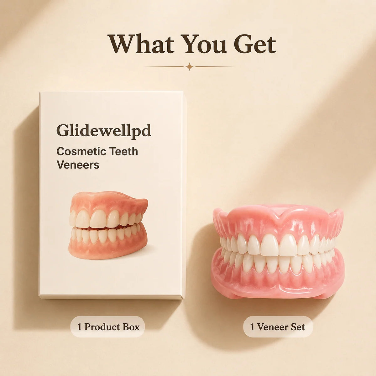 Cosmetic Denture Set Full Upper & Lower Flexible Suction Fit