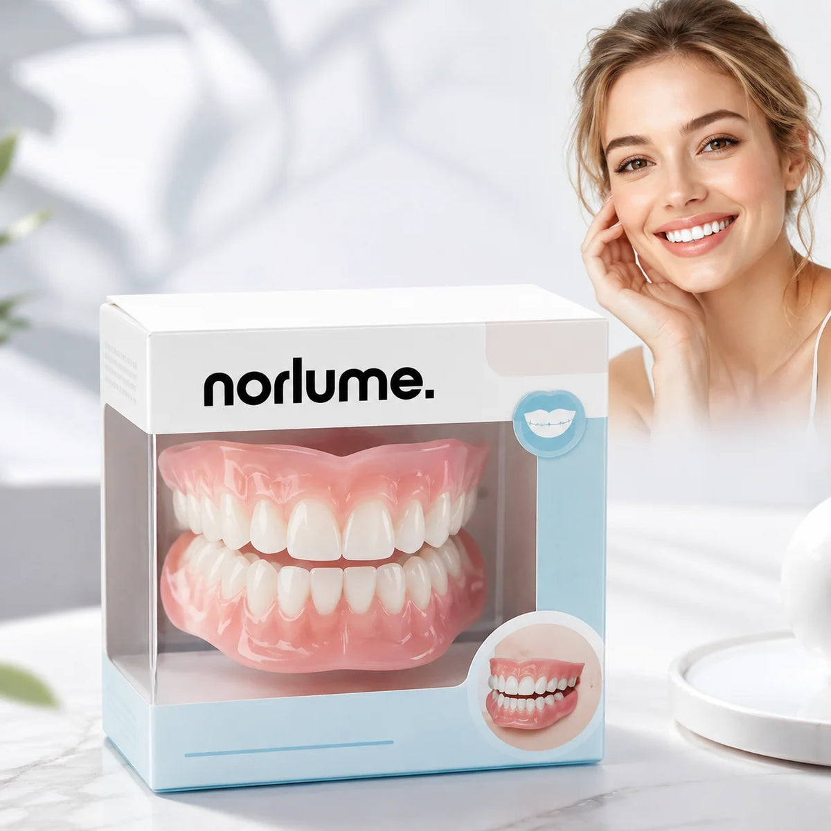 Cosmetic Denture Set Moldable Resin Upper & Lower
