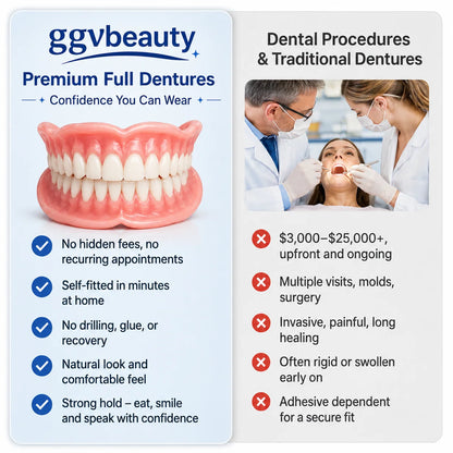 Cosmetic Denture Set Upper & Lower At-Home Adjustable