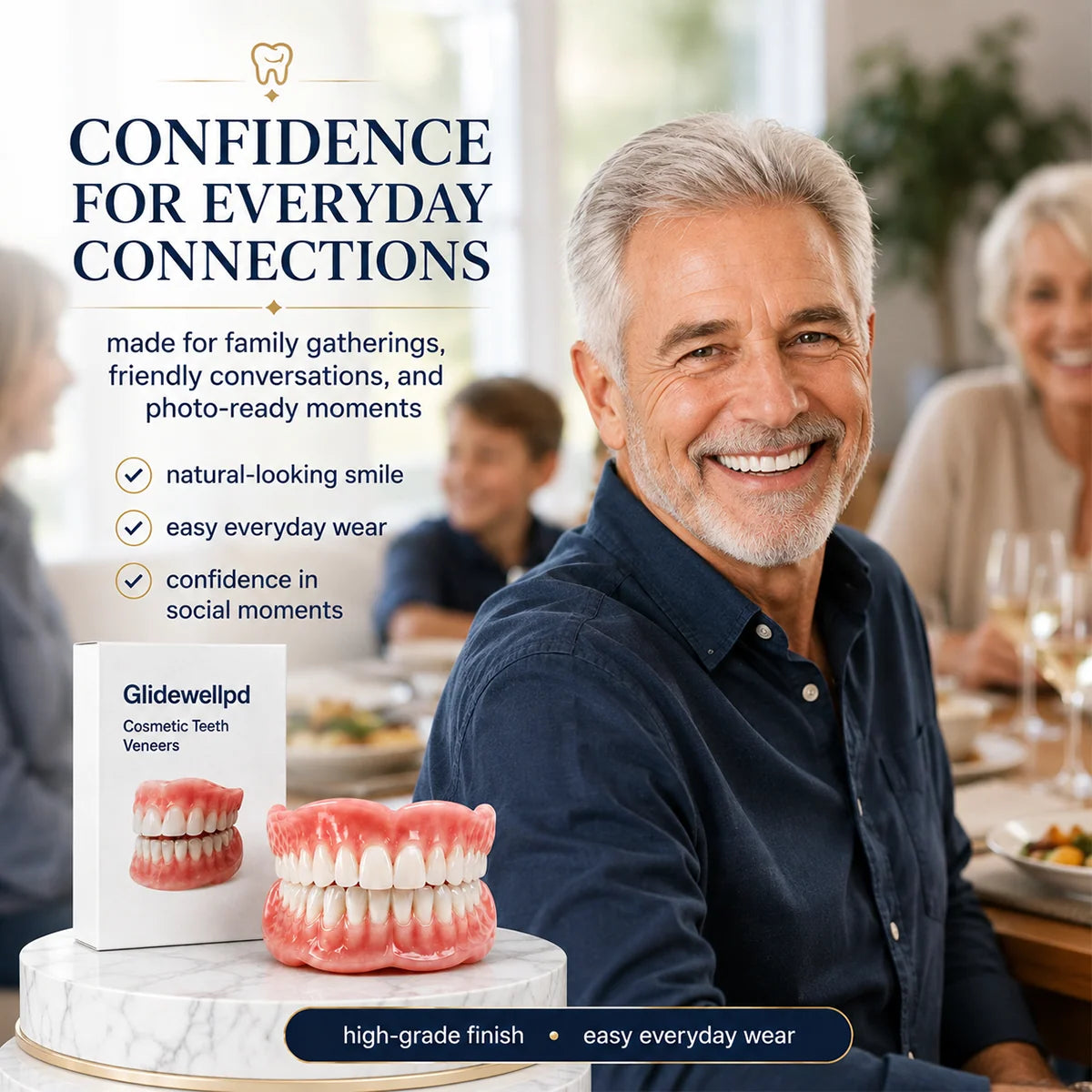 Cosmetic Teeth Set Full-Cover Upper & Lower Moldable Base