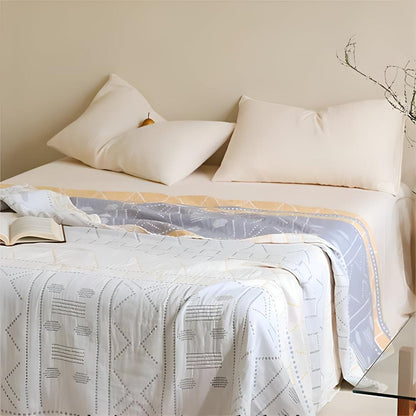 Cotton Blanket 100% Organic Pill-Resistant Lightweight & Breathable