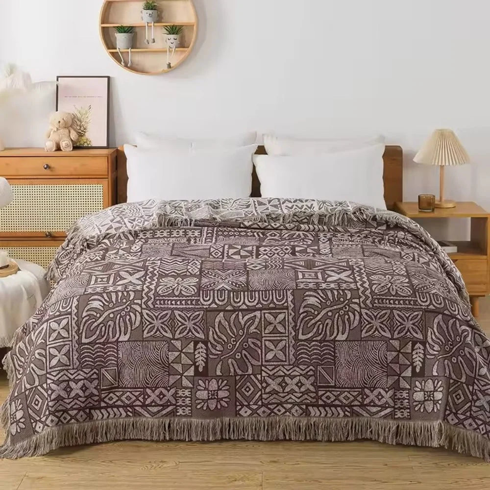 Cotton Blanket Breathable Muslin Lace Trim Machine Washable