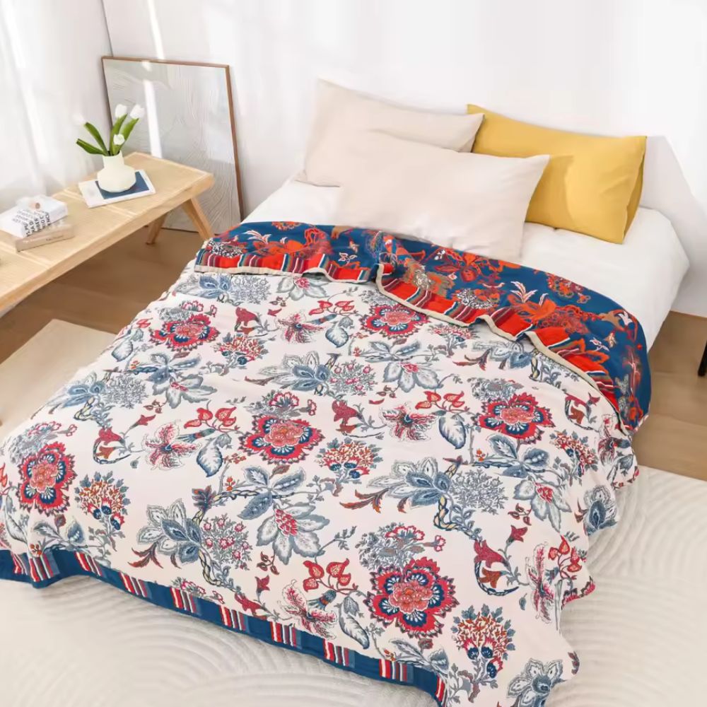 Cotton Blanket Breathable Oversized 79 x 90 In