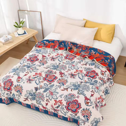 Cotton Blanket Breathable Oversized 79 x 90 In