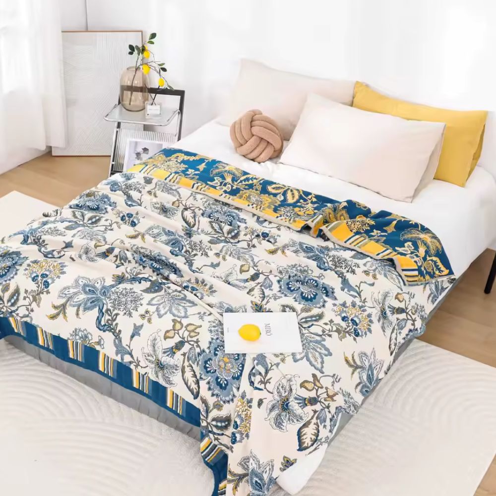 Cotton Blanket Breathable Oversized 79 x 90 In