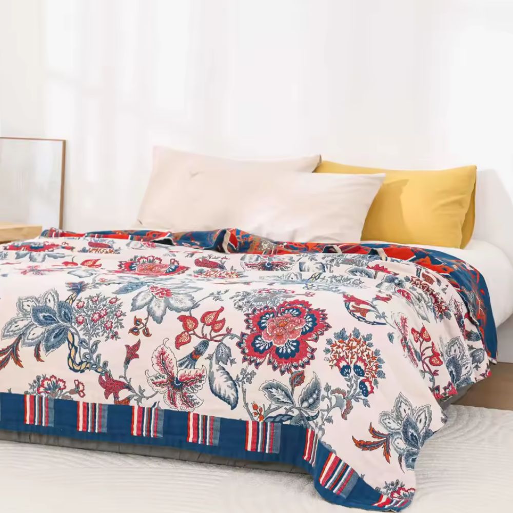 Cotton Blanket Breathable Oversized 79 x 90 In