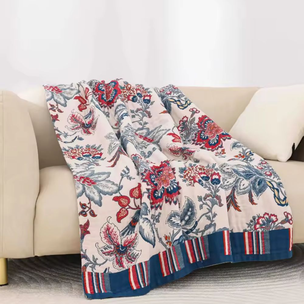 Cotton Blanket Breathable Oversized 79 x 90 In
