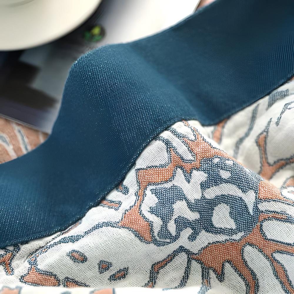 Cotton Blanket Floral Print Lightweight Wrinkle-Resistant