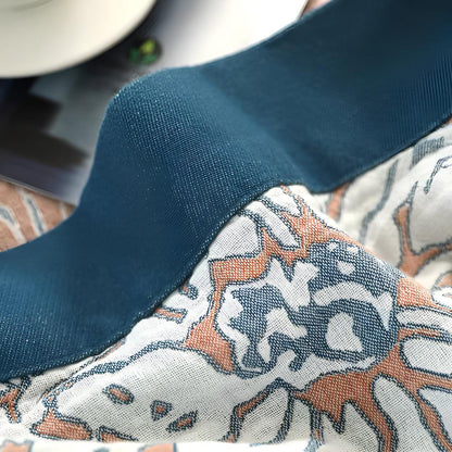 Cotton Blanket Floral Print Lightweight Wrinkle-Resistant