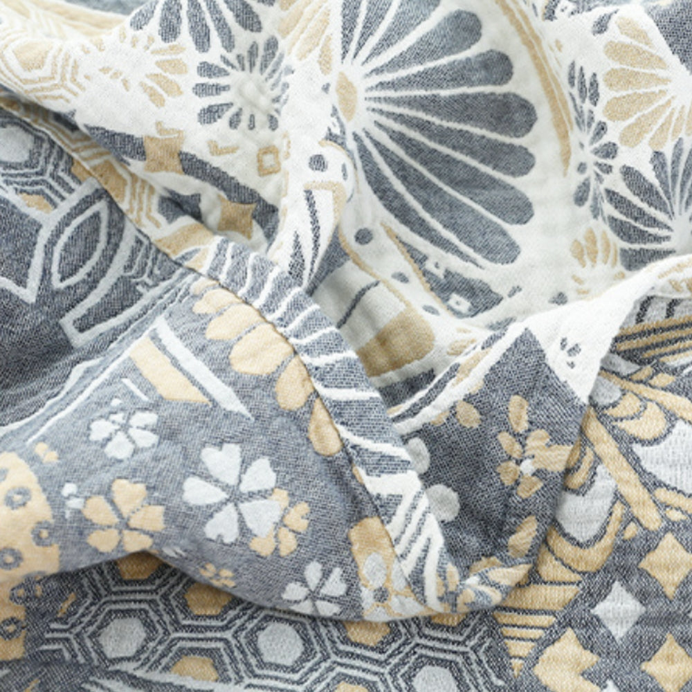 Cotton Blanket Four-Layer Gauze Breathable & Machine Washable