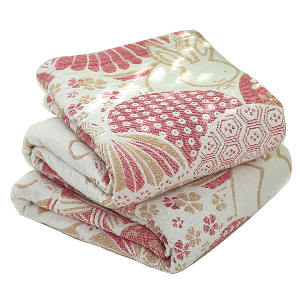 Cotton Blanket Four-Layer Gauze Breathable & Machine Washable