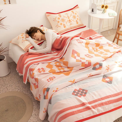 Cotton Blanket Four-Layer Gauze Lightweight Reversible