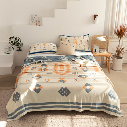Cotton Blanket Four-Layer Gauze Lightweight Reversible