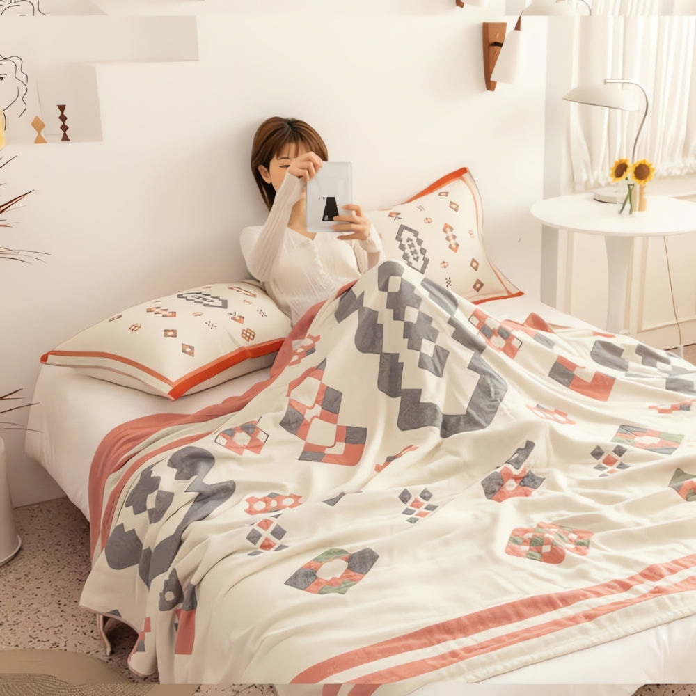 Cotton Blanket Four-Layer Gauze Lightweight Reversible